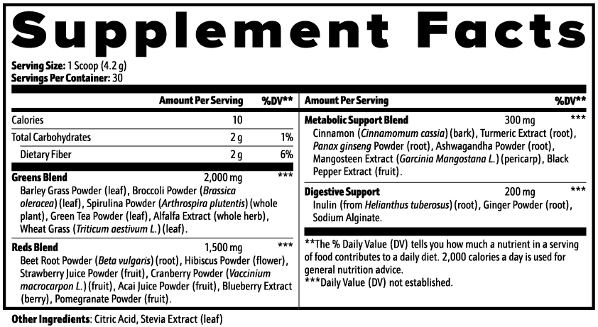 XLR8 Greens Superfood Powder